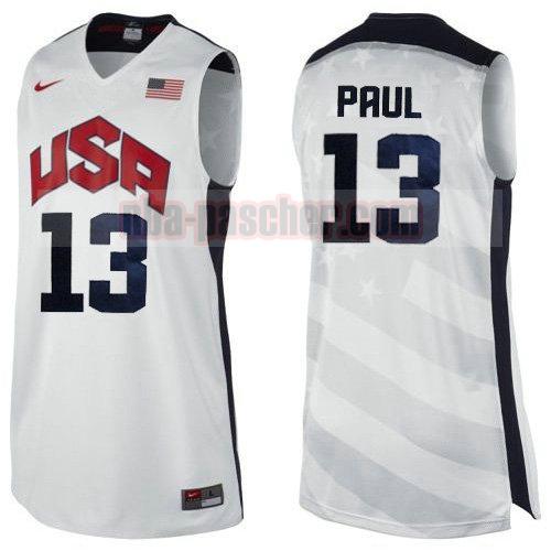 maillot usa 2012 homme Chris Paul 13 blanc