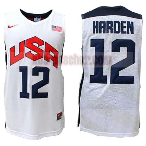 maillot usa 2012 homme James Harden 12 blanc