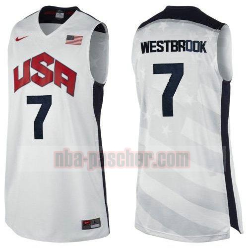 maillot usa 2012 homme Russell Westbrook 7 blanc