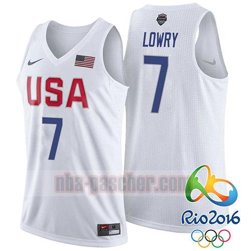 maillot usa 2016 homme Kyle Lowry 7 blanc