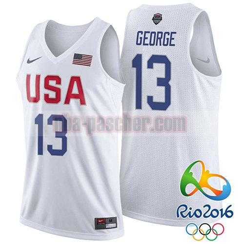 maillot usa 2016 homme Paul George 13 blanc