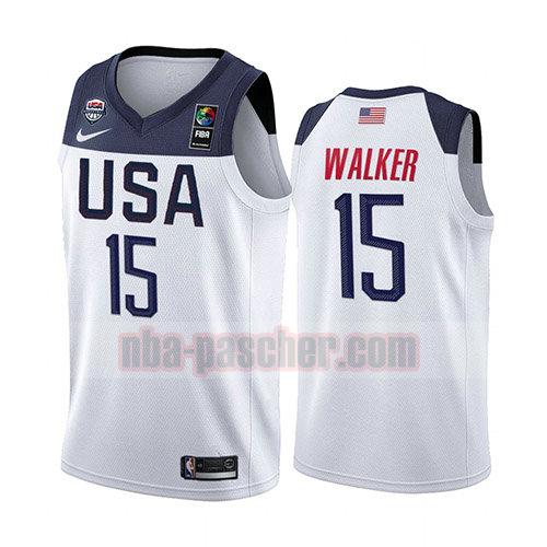 maillot usa 2019 homme Kemba Walker 15 blanc