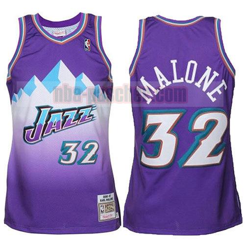maillot utah jazz homme Karl Malone 32 rétro pourpre
