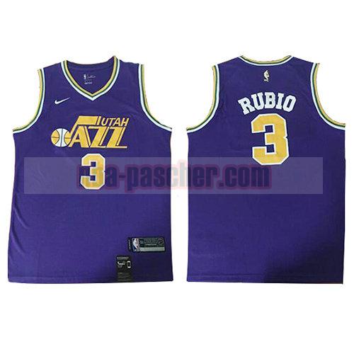 maillot utah jazz homme Ricky Rubio 3 classic 2018-19 pourpre
