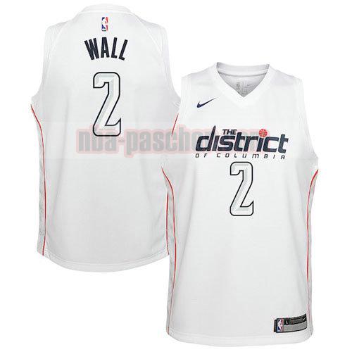 maillot washington wizards homme Wall 2 ville 2017-18 blanc